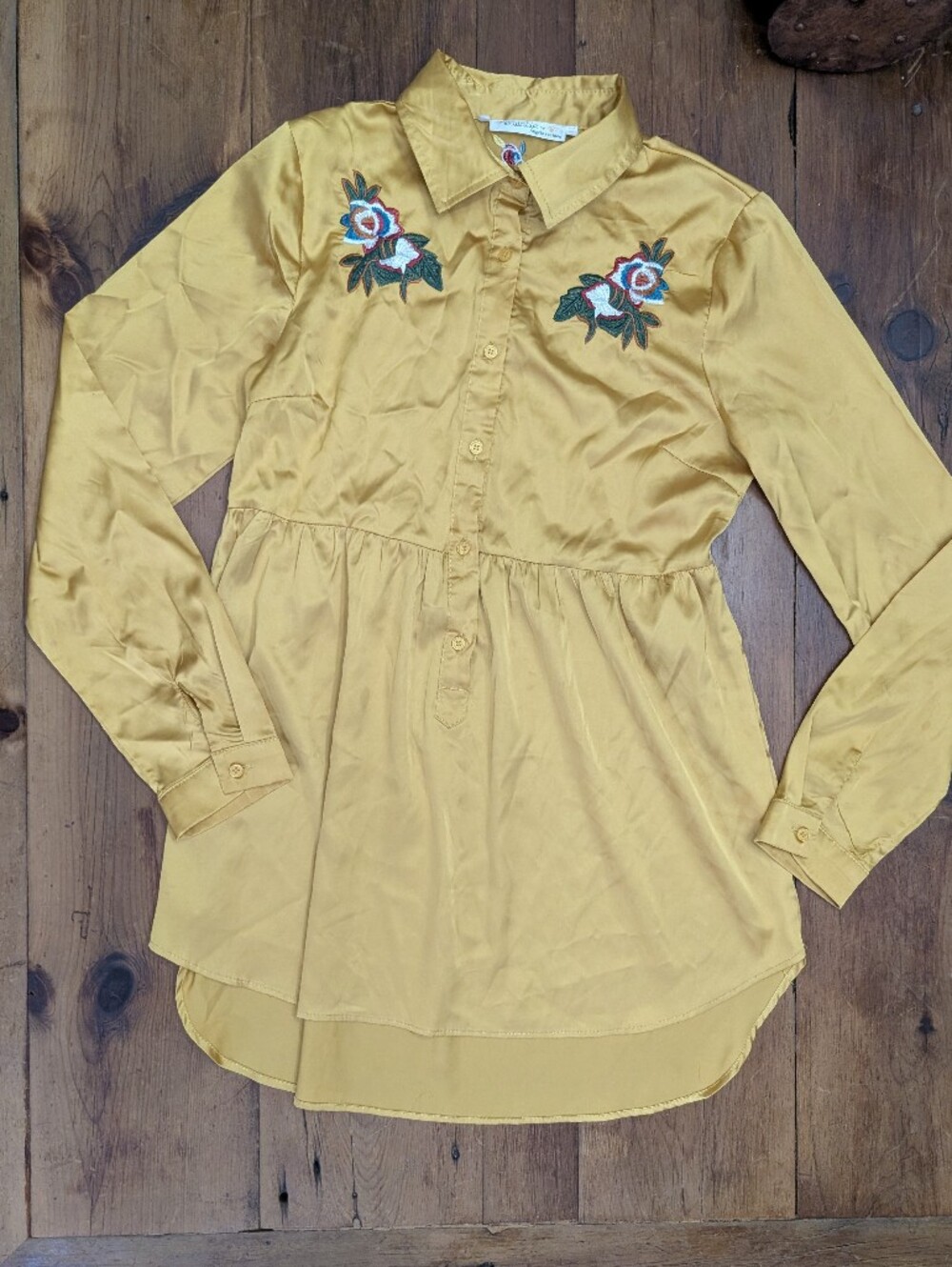 Embroidered Satin Tunic